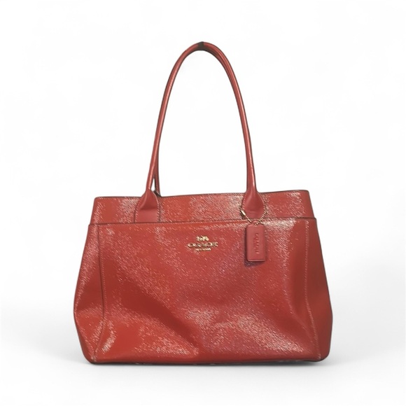 Coach Casey Red Leather Tote F31474 - Picture 1 of 12